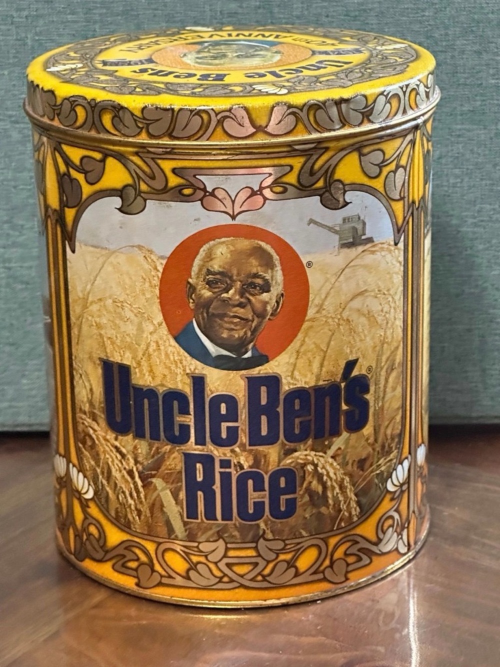 Uncle Ben's Vintage Rice Tin - Yellow & Gold